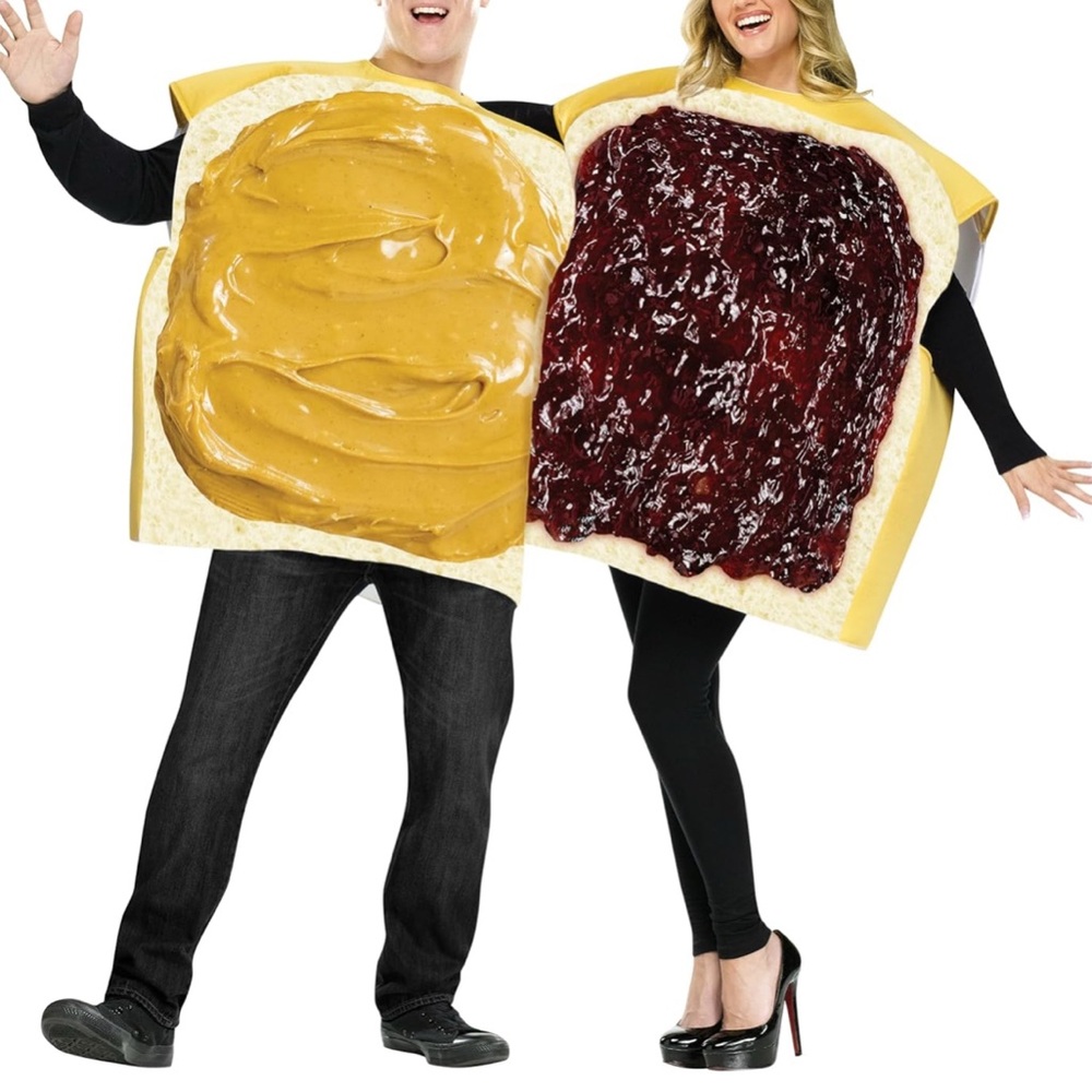 Peanut Butter & Jelly Sandwich Costume - Unbranded, Yellow/Brown/Red